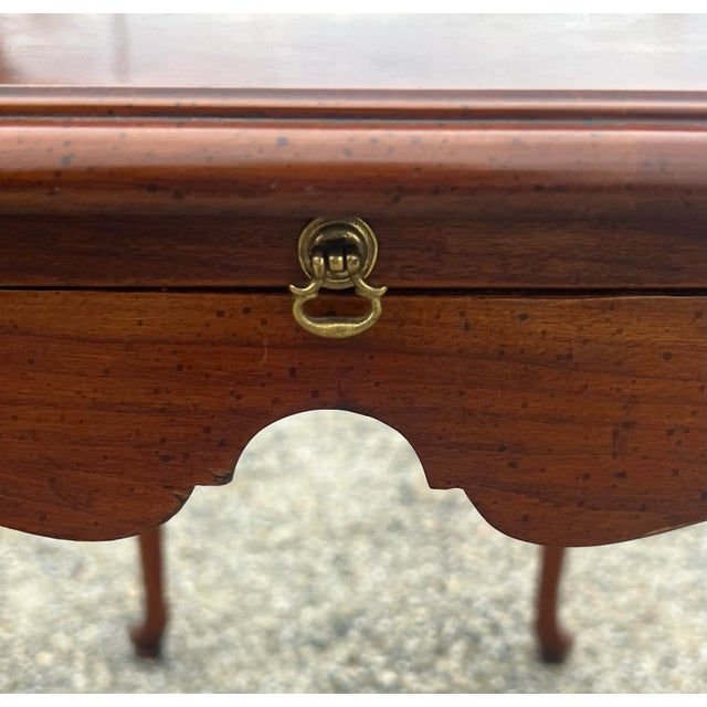 Brown Vintage Cherry Queen Anne Style Tea Table For Sale - Image 8 of 8