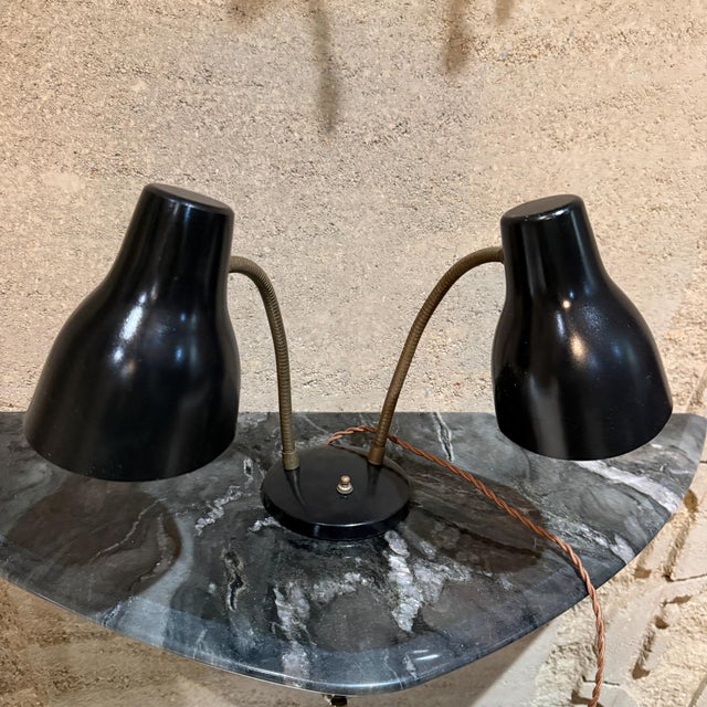 Mid-Century Modern Double-Headed Desk Lamp Lightolier Style For Sale - Image 10 of 10