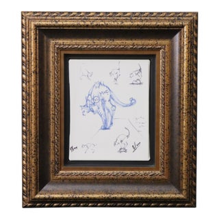 Nano Lopez Signed Cat Serigraph Print For Sale