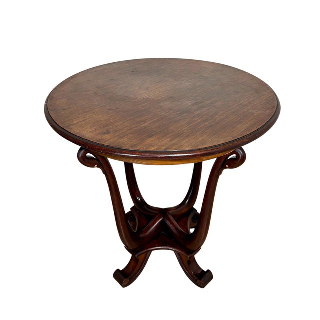 Art Nouveau Oak Pedestal Side Table, 1920 For Sale - Image 14 of 14