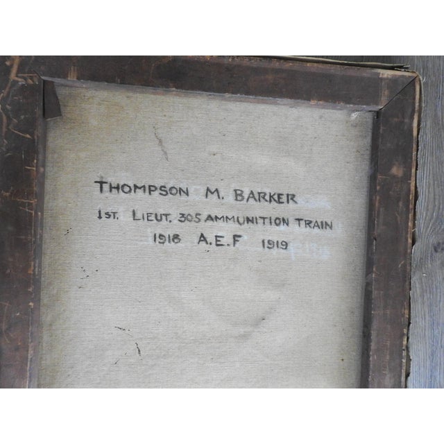 Olive Early 20th Century Ww1 Soldier Portrait Painting For Sale - Image 8 of 11