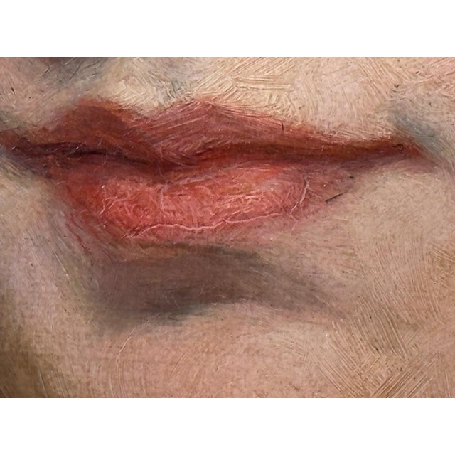 Peach 19th Century Oil Portrait Dated 1857 “Mrs George Wood” (Sarah Sophia, Née Clark) by John Wood— Oil on Canvas Gilt Framed For Sale - Image 8 of 18