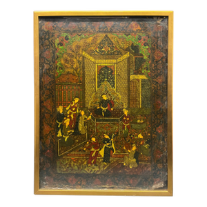 A Safavid Oil on Paper Mache Painting