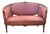 1900-1909 Turn of the Century French Walnut Settee Mauve Rose For Sale