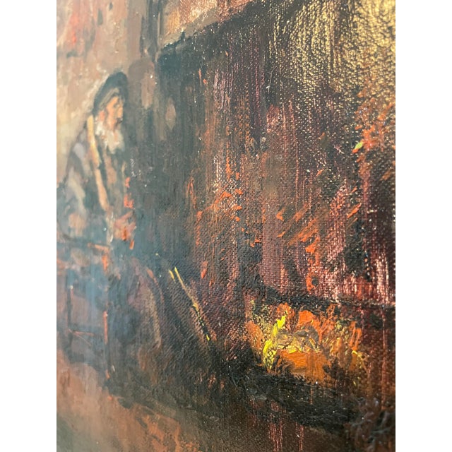 Mid-Century Italian Old Master Style Interior Genre Scene Painting by Clemente Tafuri (1903-1971) in Ornate Gilt Frame For Sale In Washington DC - Image 6 of 16