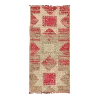 Vintage Decorative Mini Turkish Rug For Sale