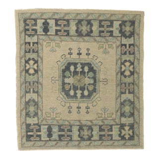 Turkish Oushak Square Accent Rug, 03'06 X 03'10 For Sale