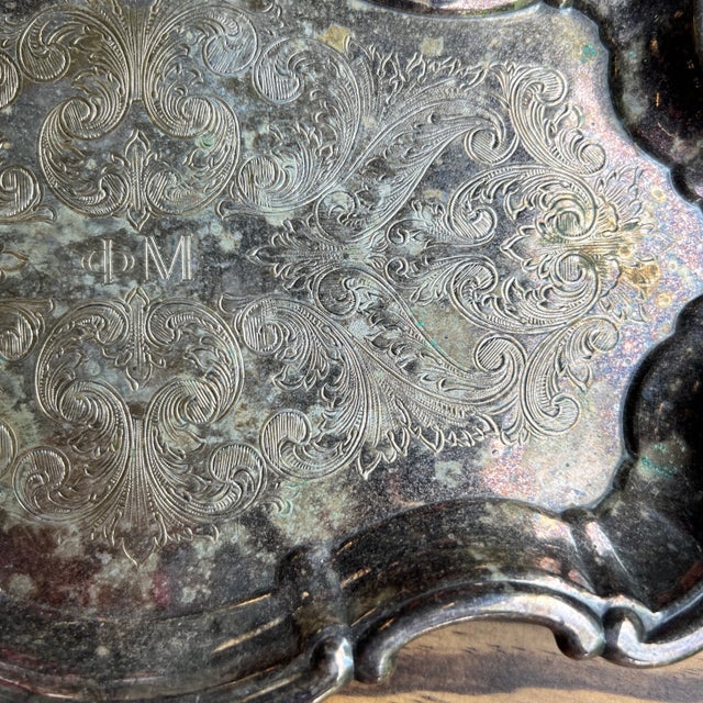 Mid 20th Century Vintage Petite Silverplate Tray Catchall For Sale - Image 5 of 8