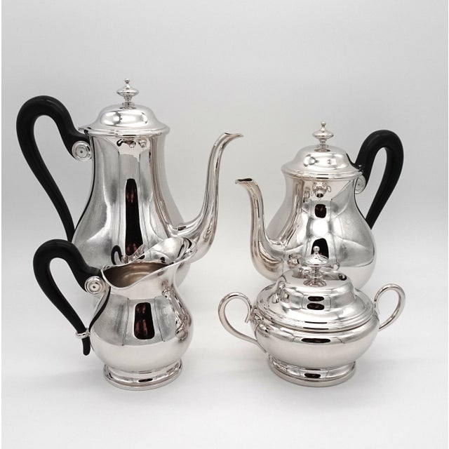 Antique Silver-Plated Coffee Service with Tray by Otto Wiskemann, 1940s, Set of 5 For Sale - Image 4 of 18