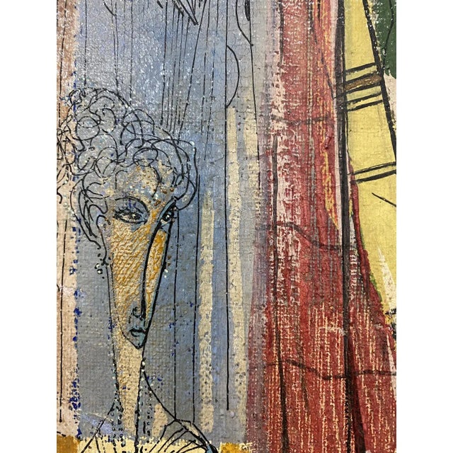 Robert Tosa Mid Century Modern Abstract Portraits c.1952 Outstanding Mid Century Modern Painting. Various abstract...