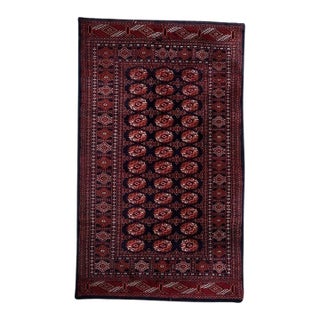 1960s, Handmade Vintage Uzbek Bukhara Rug 5' X 8.3' For Sale