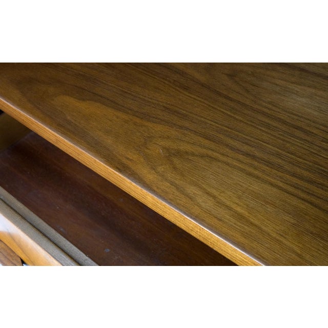 Light Walnut Double Door Compartment One Drawer Cone Tapered Legs End Tables For Sale - Image 14 of 18