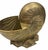 Beautiful vintage brass bowl designed in the form of a nautilus shell, featuring deeply incised spiral detailing and a...