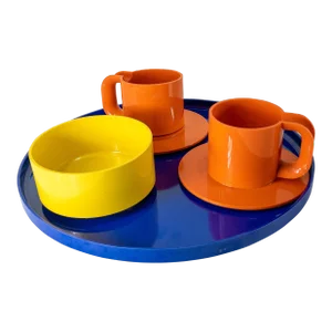 Mid-Century Modern Colorful Assembled Group of Heller Dishware by Massimo Vignelli