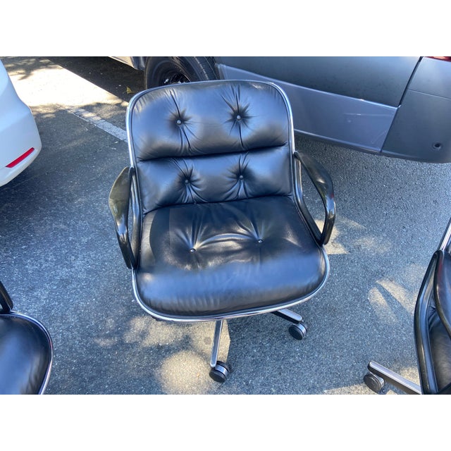 1980s Vintage Mid Century Modern Knoll Pollock Desk Chairs Set of 4 For Sale - Image 5 of 18