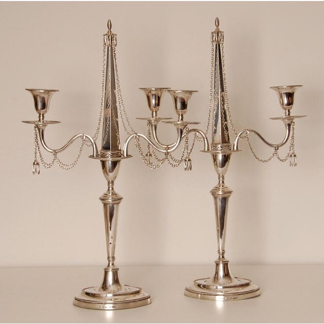 Metal Antique Empire Sterling Silver Candleholders, 1853, Set of 2 For Sale - Image 7 of 16