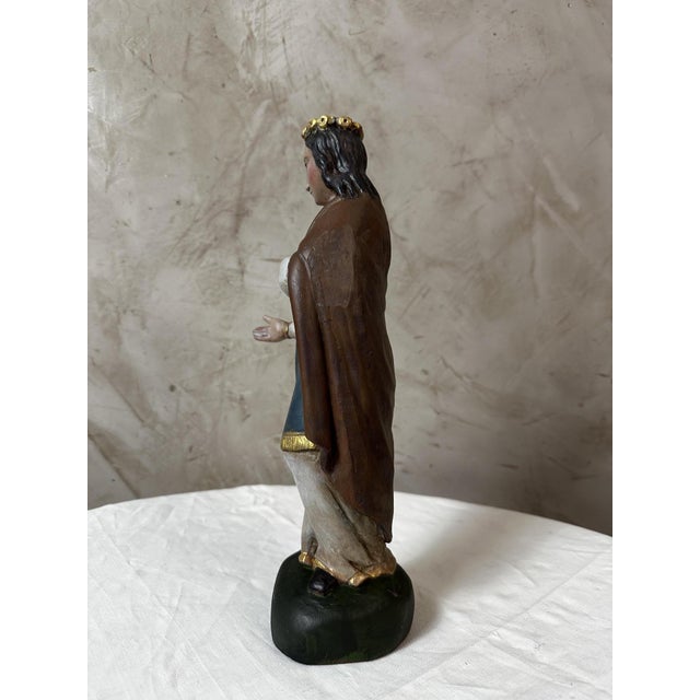 19th Century Wooden Virgin Mary, 1800s For Sale - Image 4 of 13