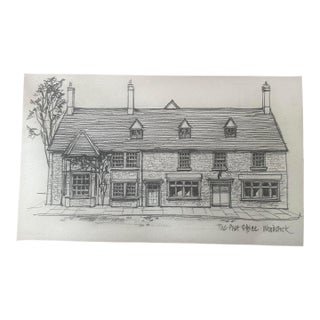 “The Post Office, Woodstock” Vintage Original Pencil Drawing For Sale