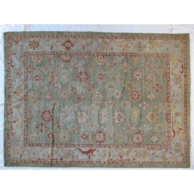 Wool on wool pile genuine hand made very fine vegetable dye Turkish Oushak rug-