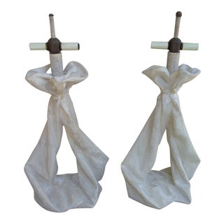 John Dickinson Style Draped Lamps - a Pair For Sale