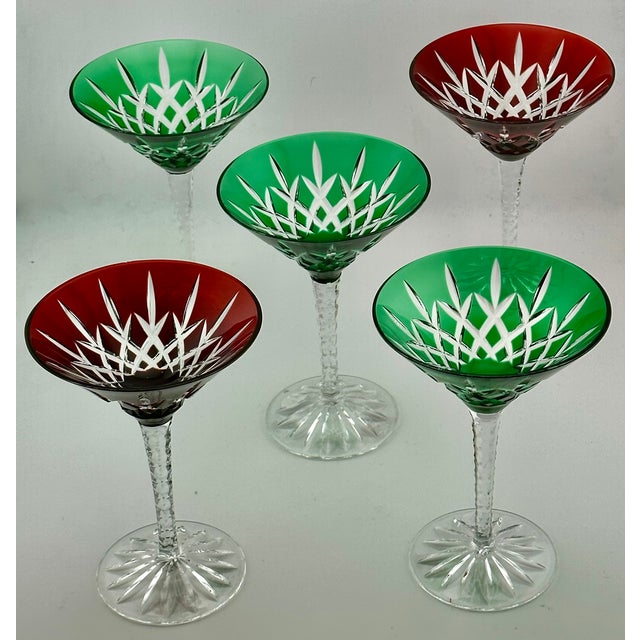 This is an Absolutely Beautiful & Stunning Set of 5 Very Fine Quality Vintage Martini - Cocktail - Champagne Glasses....