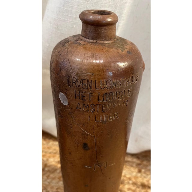 Antique Dutch Salt Glazed Stoneware Gin Bottles. Made in the 1800s - One With a Crack For Sale - Image 10 of 15