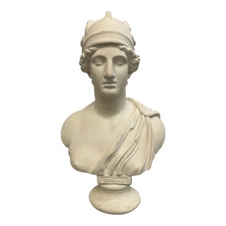 Vintage Large Plaster Bust of Athena For Sale