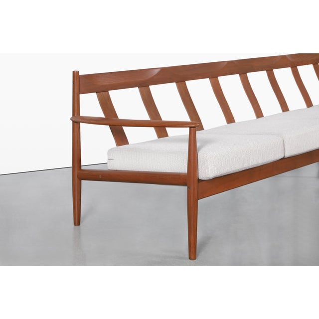 Off-white Danish Modern Teak Sofa by Grete Jalk for France and Son, 1960s For Sale - Image 8 of 14