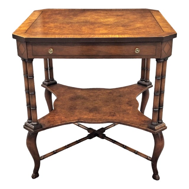 Regency Style Mahogany and Yew Wood Crossbanded Inlay Side Table For Sale