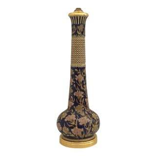 Giant Ceramic and Gold Lamp with Islamic Floral Motif style of Marbro For Sale