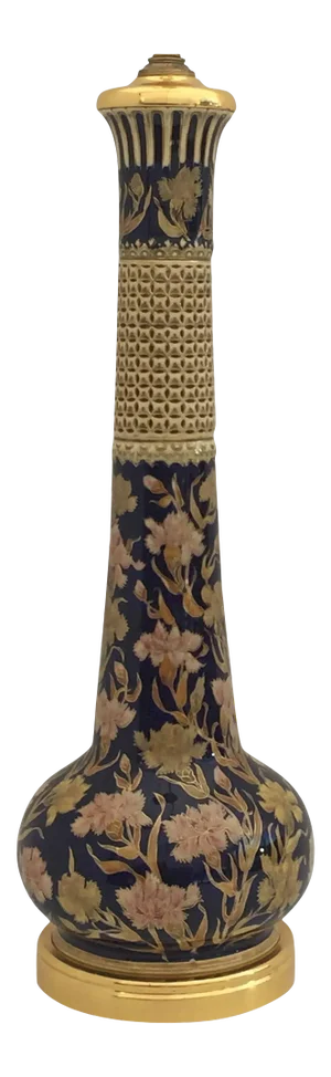 Giant Ceramic and Gold Lamp with Islamic Floral Motif style of Marbro