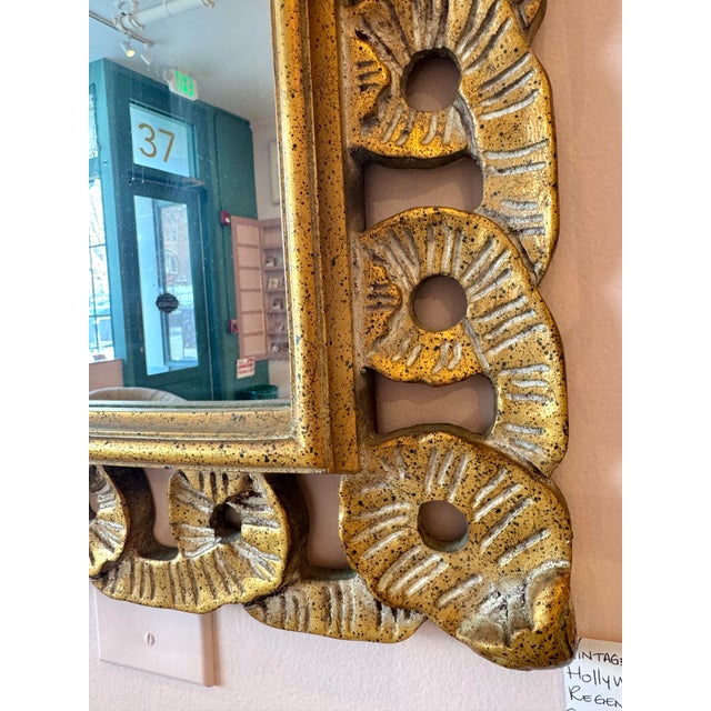Vintage Hollywood Regency Style Giltwood Mirror For Sale In New York - Image 6 of 8