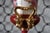 French Country Vintage Hand-Painted Porcelain Urn With Gilt Ram-Head Handles For Sale - Image 3 of 6