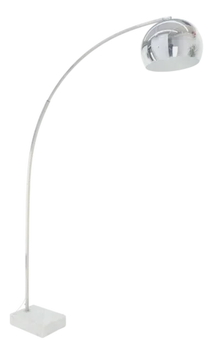 Chrome Globe Marble Base Italian Mid Century Modern Adjustable Arco Floor Lamp