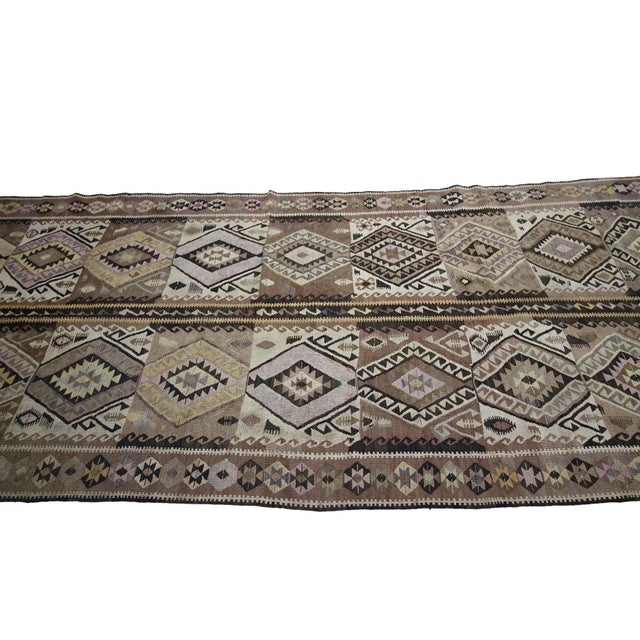 Vintage Pastel Turkish Kars Kilim Rug For Sale - Image 4 of 7