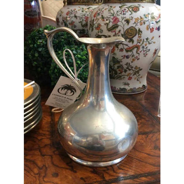 Metal Signed Cartier Pewter Pitcher For Sale - Image 7 of 10