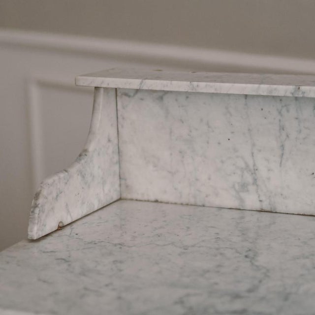Art Nouveau Washstand in Oak with Marble Top, 1900s For Sale - Image 4 of 12