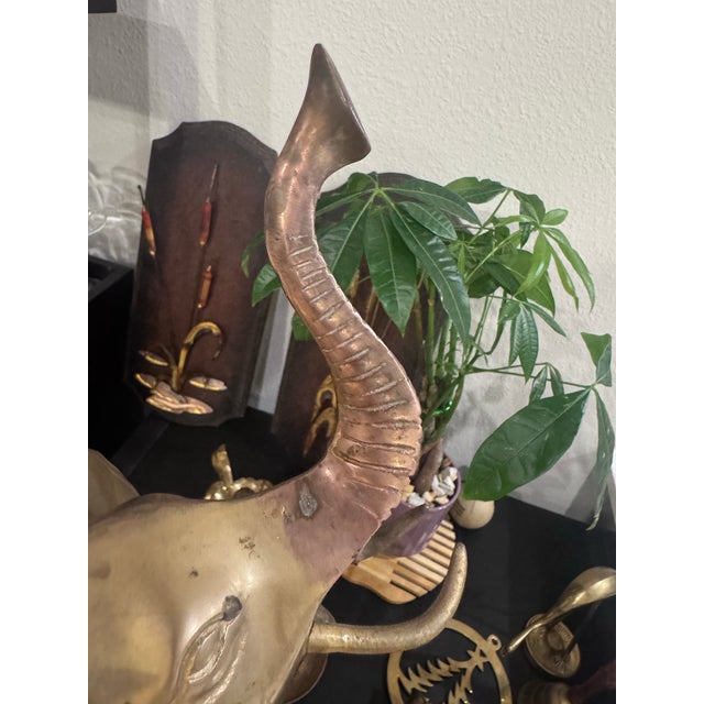 Vintage Solid Brass Large Elephant For Sale In Mobile - Image 6 of 8
