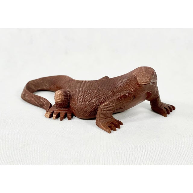 Large Carved Komodo Dragon Walrus Sculpture, 1970s For Sale - Image 4 of 10