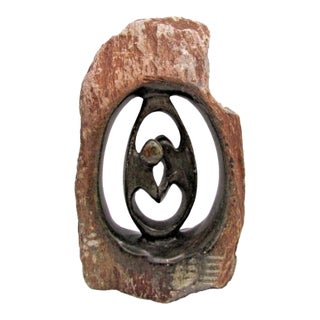 1950s Emerson Butawu African Shona Carved Serpentine Stone Sculpture For Sale