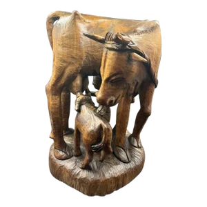 Late 20th Century Hand-Carved Wooden Sculpture by Elius Pierre-Charles