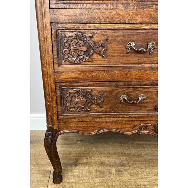Vintage French Louis Style Oak Chest of 3 Drawers For Sale - Image 6 of 16
