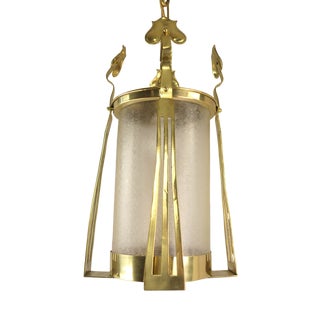 Corridor Lantern with Original Shade from Wiener Werkstätte, 1890s For Sale