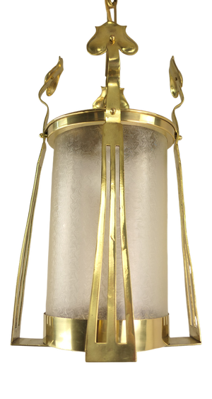 Corridor Lantern with Original Shade from Wiener Werkstätte, 1890s