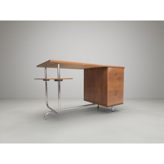 Bauhaus Bauhaus Model H 180 Tubular Steel Writing Desk by Jindrich Halabala for Up Zavody, 1930s For Sale - Image 3 of 14