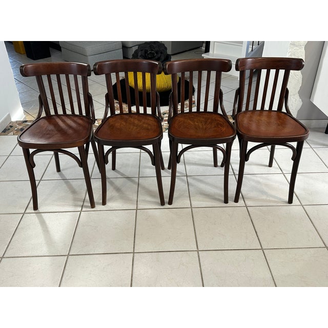 Vintage Parisian Bistro Chairs, 1960s, Set of 4 For Sale - Image 3 of 14