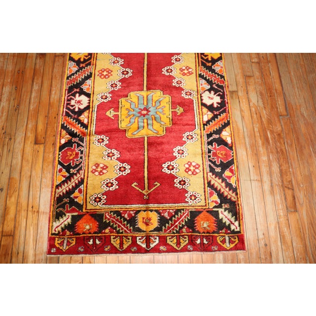Folk Art Early 20th Century Zabihi Collection Karapinar Bright Turkish 13 Foot Runner - 3'2" x 13' For Sale - Image 3 of 10