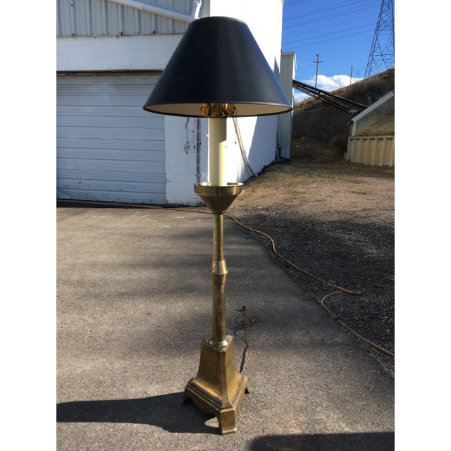 Rare Mastercraft Style Brass Pyramid Floor Lamp From Chapman For Sale - Image 12 of 13