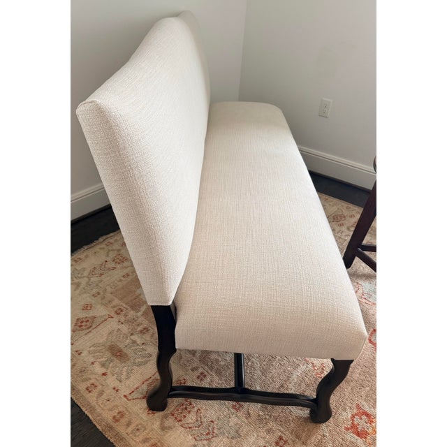 Fremarc Designs Provence Banquette. Os de Mouton Style base in mahogany with dark espresso finish. New upholstery in high...