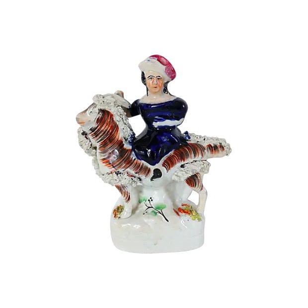 C. 1850 Staffordshire Girl on a Goat For Sale